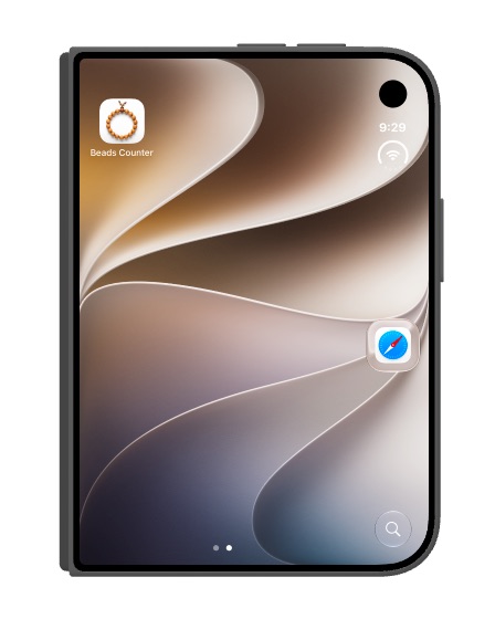 Beads Counter app on a Duo foldable home screen