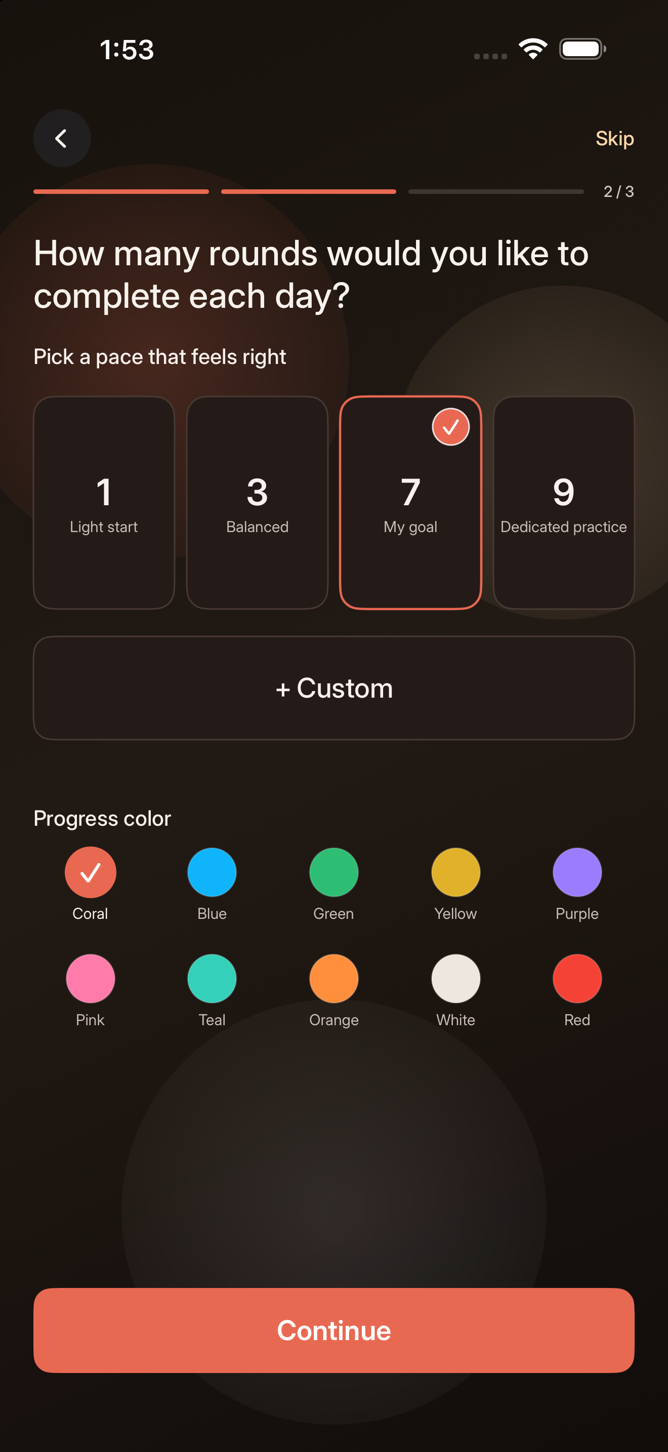 Set a daily counting target
