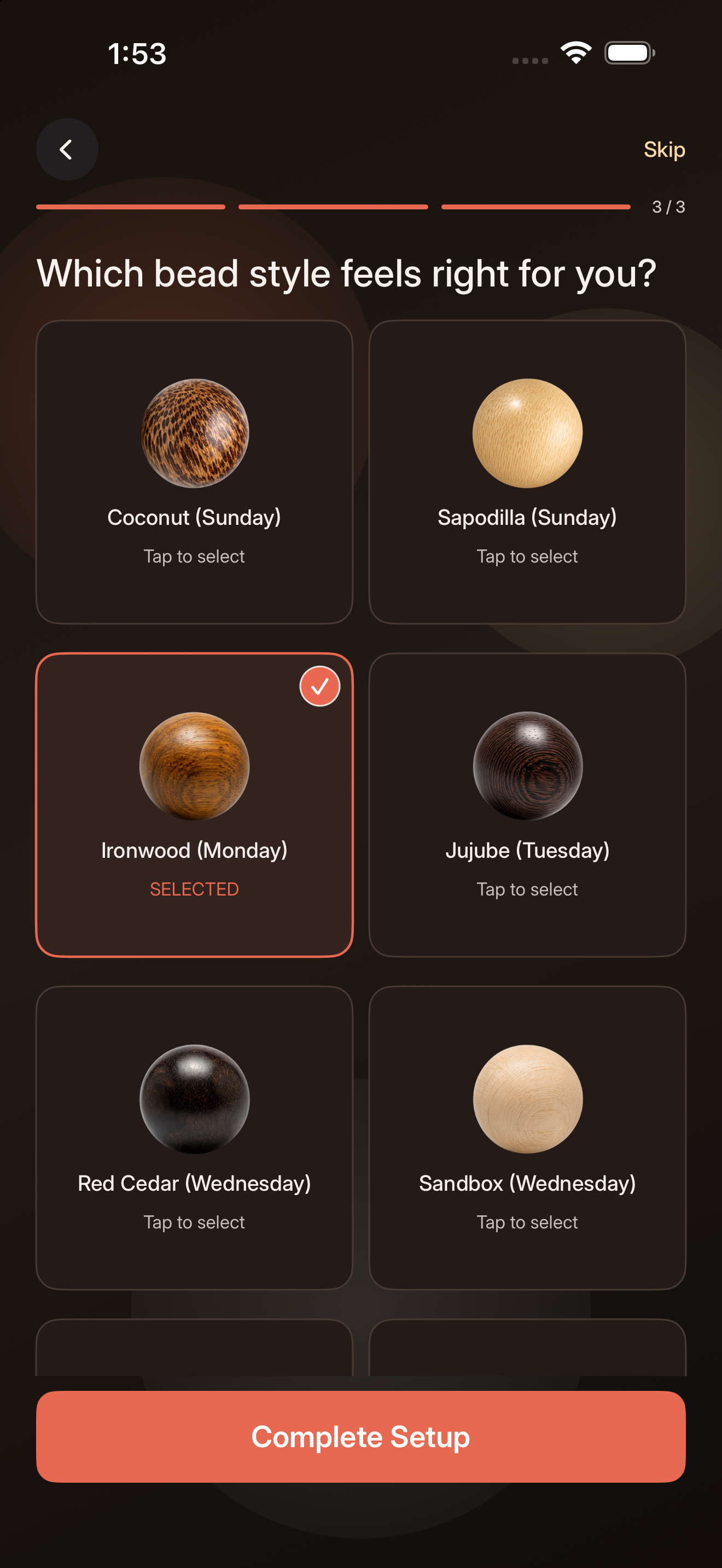 Choose a bead style
